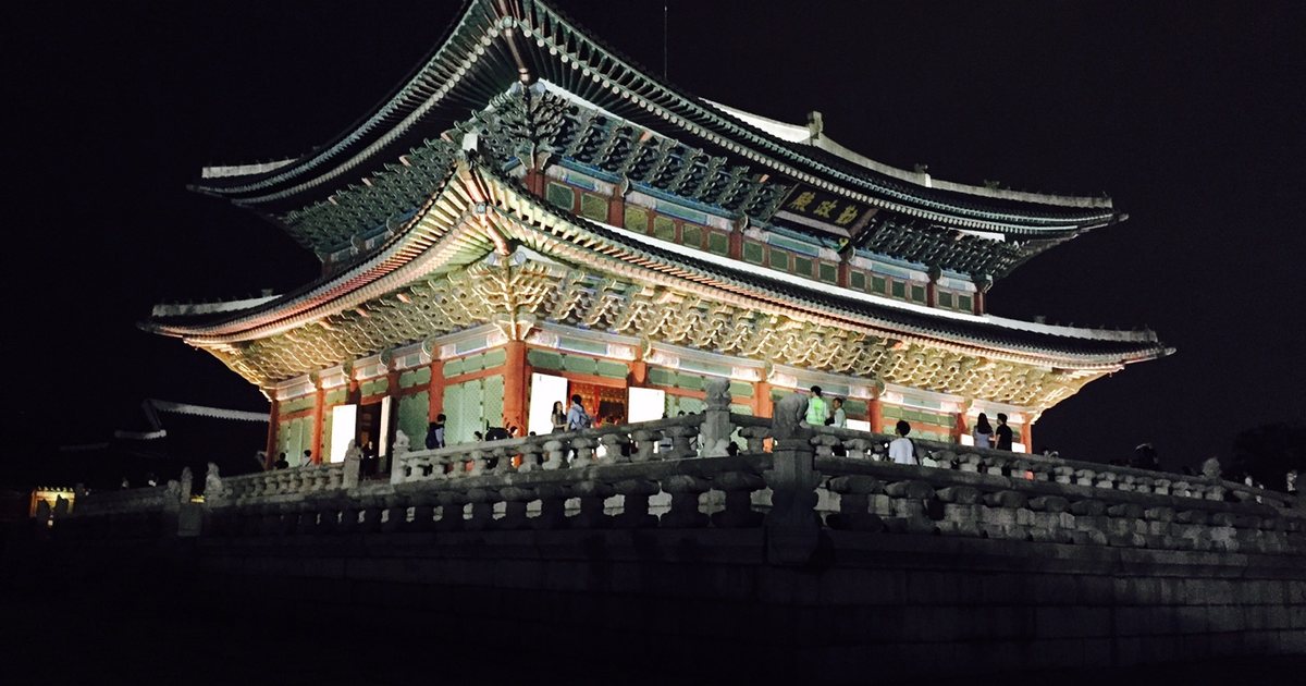 Gyeongbokgung Palace night — Where to Stay in Seoul: Myeongdong vs Hongdae vs Gangnam vs Insadong
